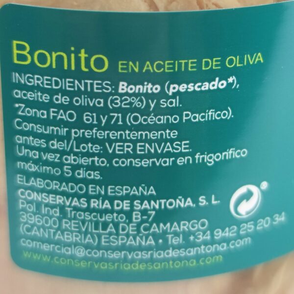 Bonito del norte en conserva Ría de Santoña 220 gr 2