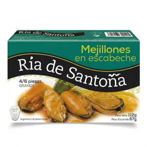 Ría de Santoña: Mejillones Grandes en Escabeche (4/6 piezas)